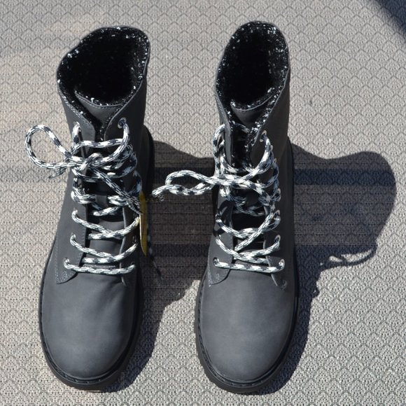 NEW Women's SKECHERS Black Memory Foam Boots Hiking Work KNIT BUZZ Size 7.5 - Picture 7 of 9